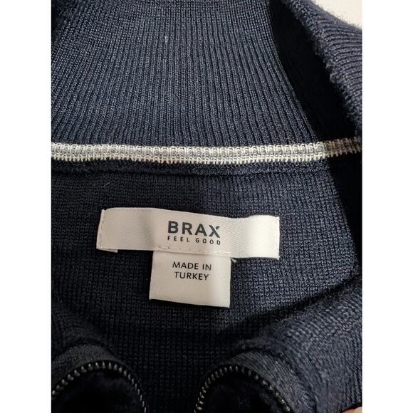 Brax Feel Good Steffen Quarter Zip Pullover Sweater Wool Blend Gray Long-Sleeve - Picture 3 of 7